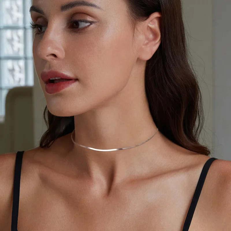 (slika za) Osnovna ogrlica s kačjo kostjo v stilu PANDORA - BSA008 - Ogled 6