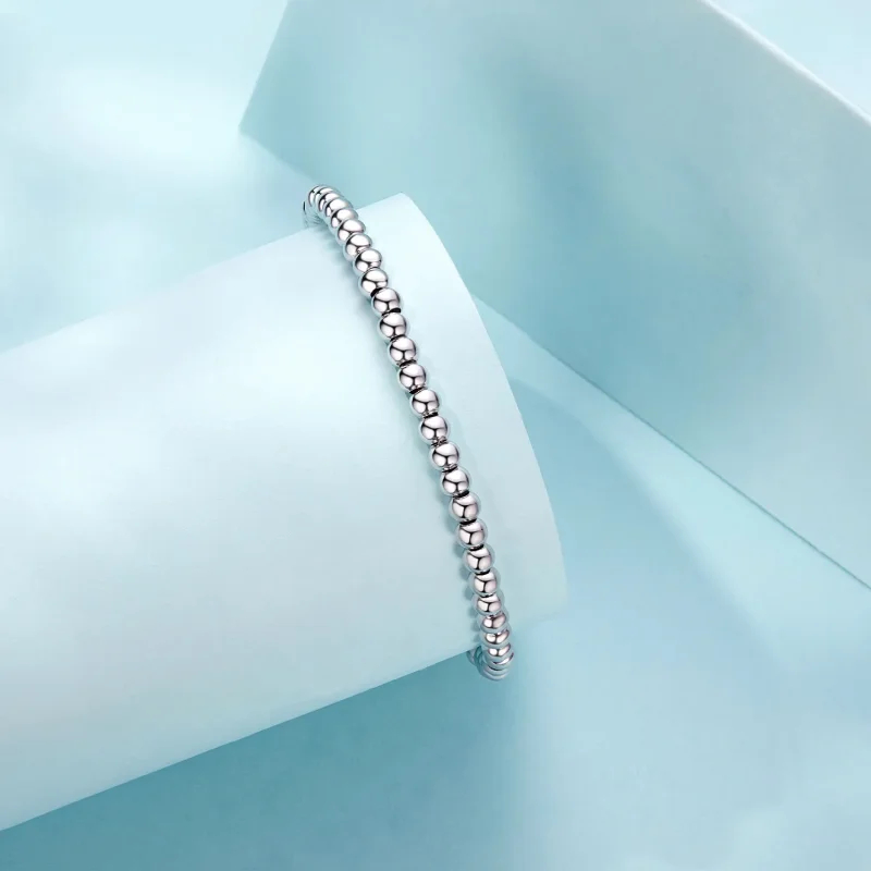 (slika za) Osnovna verižica iz srebrnih kroglic v stilu PANDORA - SCB267 - Ogled 2