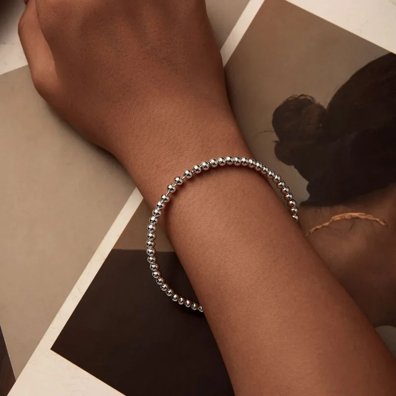 (slika za) Osnovna verižica iz srebrnih kroglic v stilu PANDORA - SCB267 - Ogled 5