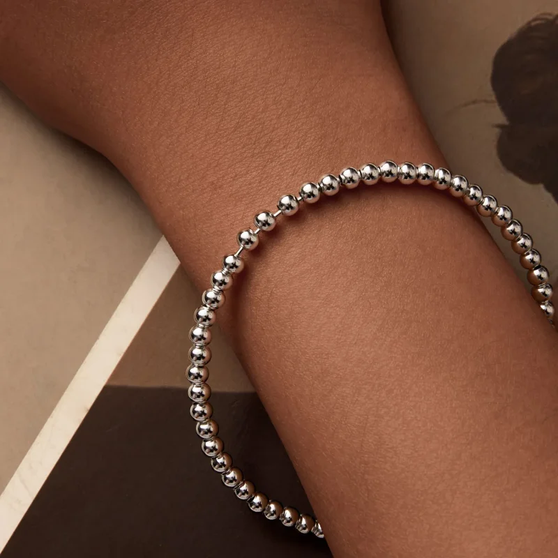 (slika za) Osnovna verižica iz srebrnih kroglic v stilu PANDORA - SCB267 - Ogled 6