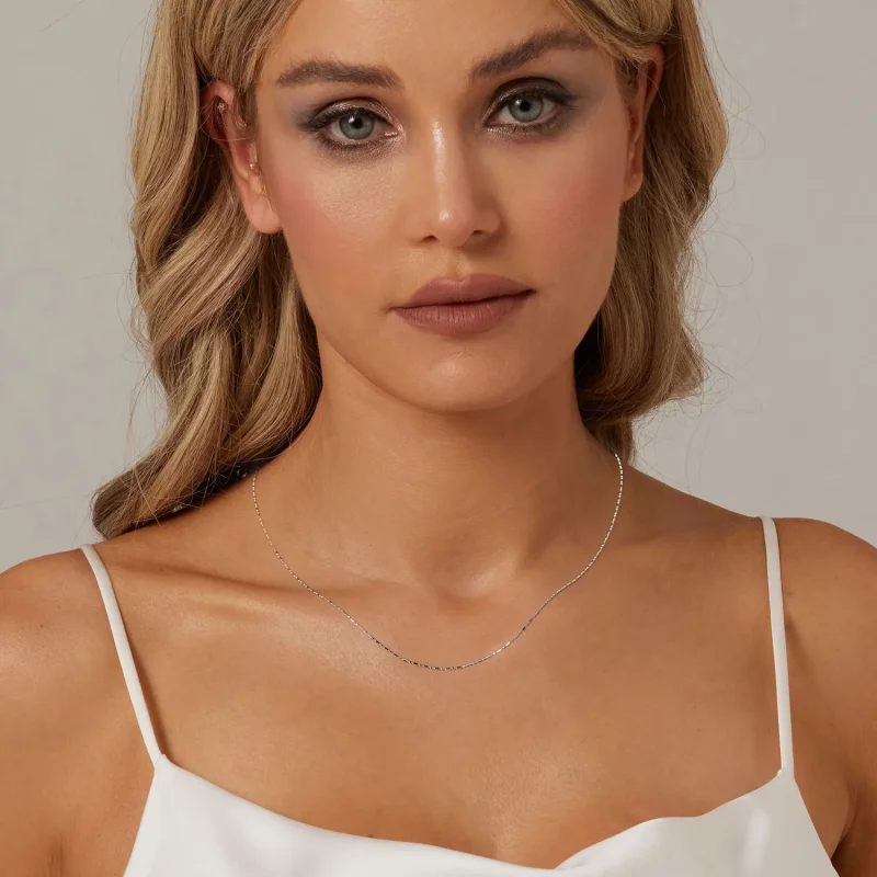 (slika za) Osnovna verižica s finimi bleščicami v stilu PANDORA - BSA006 - Ogled 6