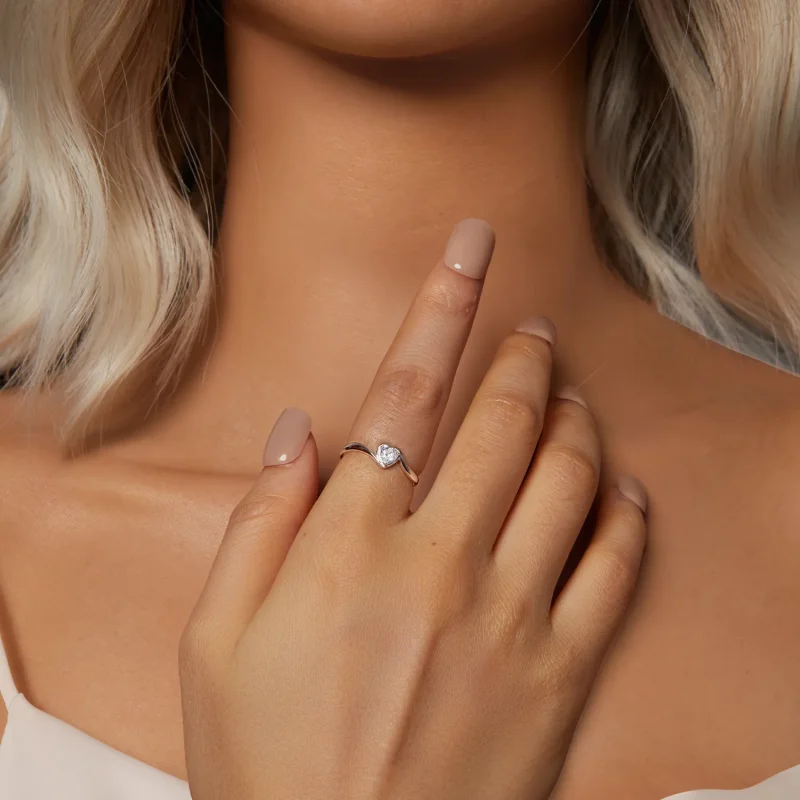 (slika za) PANDORA Style Exquisite Love Moissanitni prstan (en certifikat) - MSR047 - Ogled 6