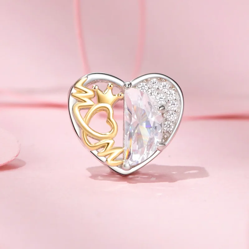 (slika za) PANDORA Style Mom's Heart Beads - BSC1002 - Ogled 2