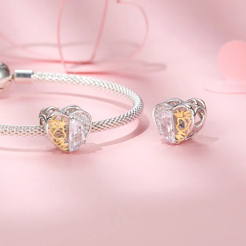 (slika za) PANDORA Style Mom's Heart Beads - BSC1002 - Ogled 4