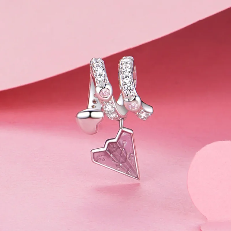 (slika za) PANDORA Style Paper Plane Beads Love Letter - BSC974 - Ogled 2