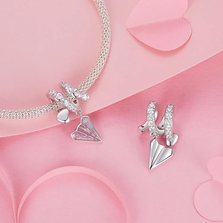 PANDORA Style Paper Plane Beads Love Letter - BSC974