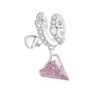 (slika za) PANDORA Style Paper Plane Beads Love Letter - BSC974