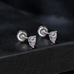 PANDORA Style Water Drop Moissanite Uhani (dva certifikata) - MSE049