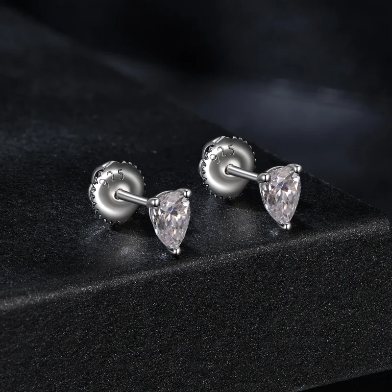 (slika za) PANDORA Style Water Drop Moissanite Uhani (dva certifikata) - MSE049 - Ogled 2