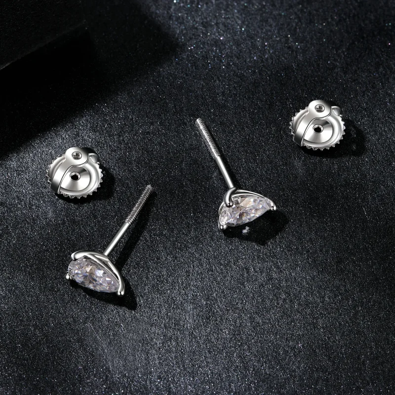 (slika za) PANDORA Style Water Drop Moissanite Uhani (dva certifikata) - MSE049 - Ogled 3