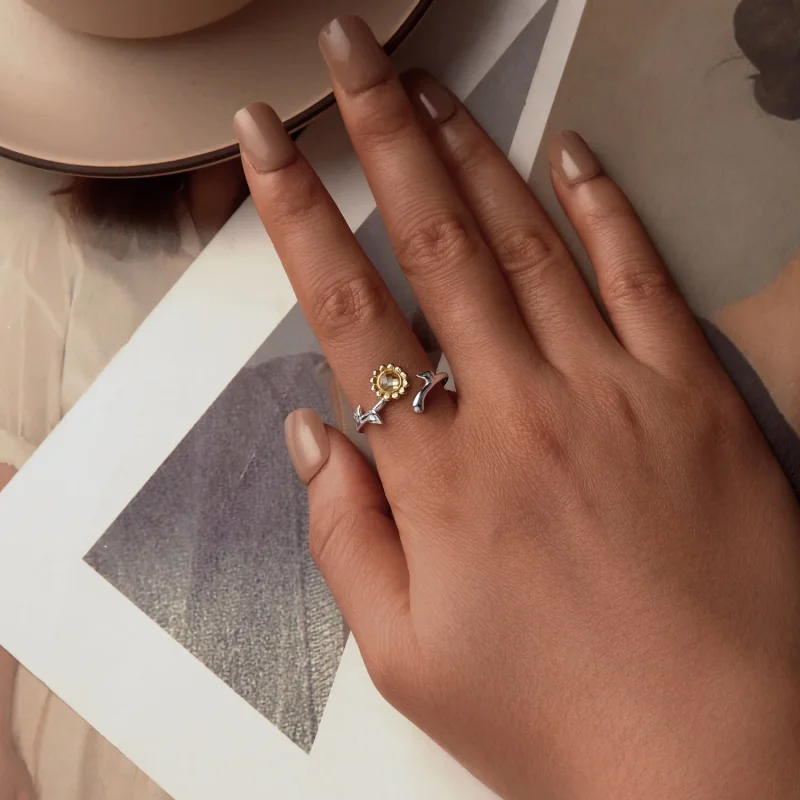 (slika za) Prstan s sončnicami v stilu PANDORA - BSR549-E - Ogled 4