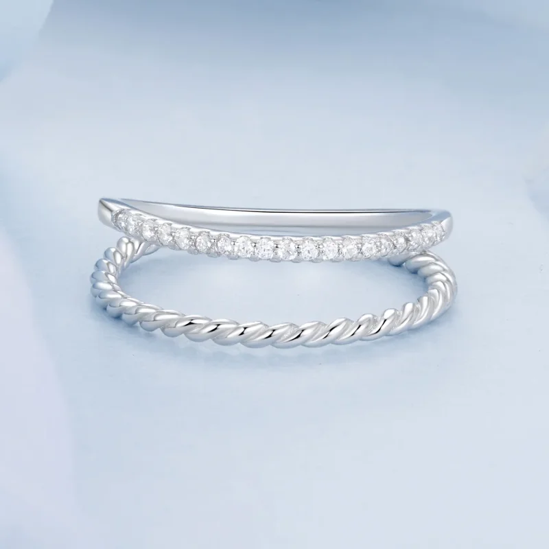 (slika za) Prstan s prefinjenim dvoslojnim slogom PANDORA - BSR541 - Ogled 3