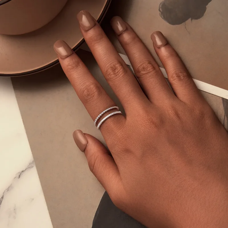 (slika za) Prstan s prefinjenim dvoslojnim slogom PANDORA - BSR541 - Ogled 4