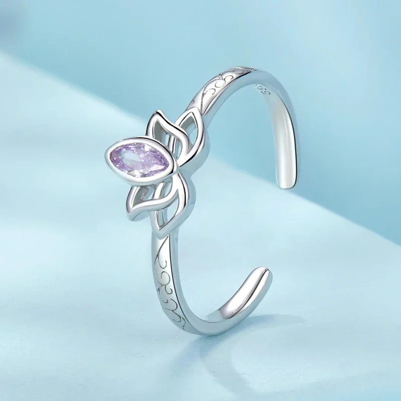 (slika za) Prstan z lotusom v stilu PANDORA - SCR1020-E - Ogled 2