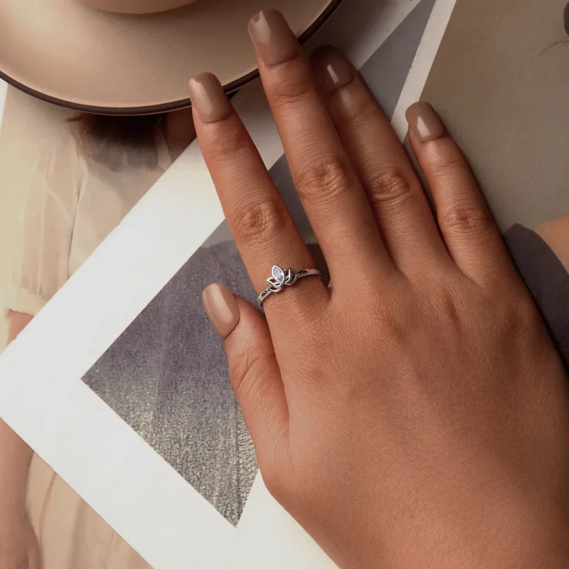 (slika za) Prstan z lotusom v stilu PANDORA - SCR1020-E - Ogled 4