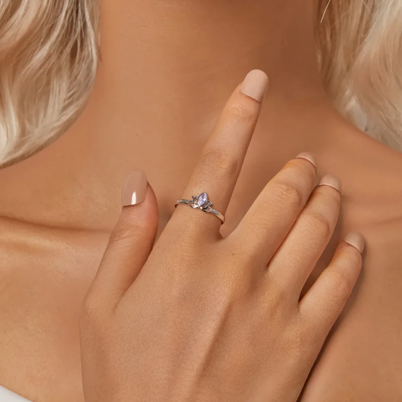 (slika za) Prstan z lotusom v stilu PANDORA - SCR1020-E - Ogled 6