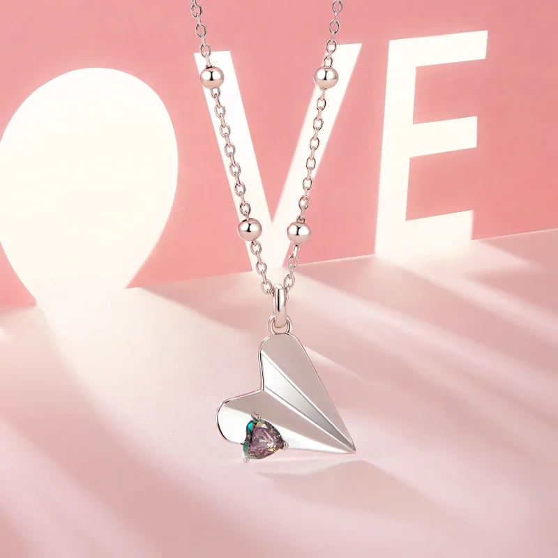 (slika za) Črna barvna ogrlica v stilu letala PANDORA - SCN516 - Ogled 2