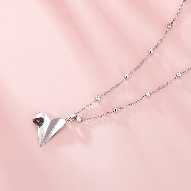 (slika za) Črna barvna ogrlica v stilu letala PANDORA - SCN516 - Ogled 3