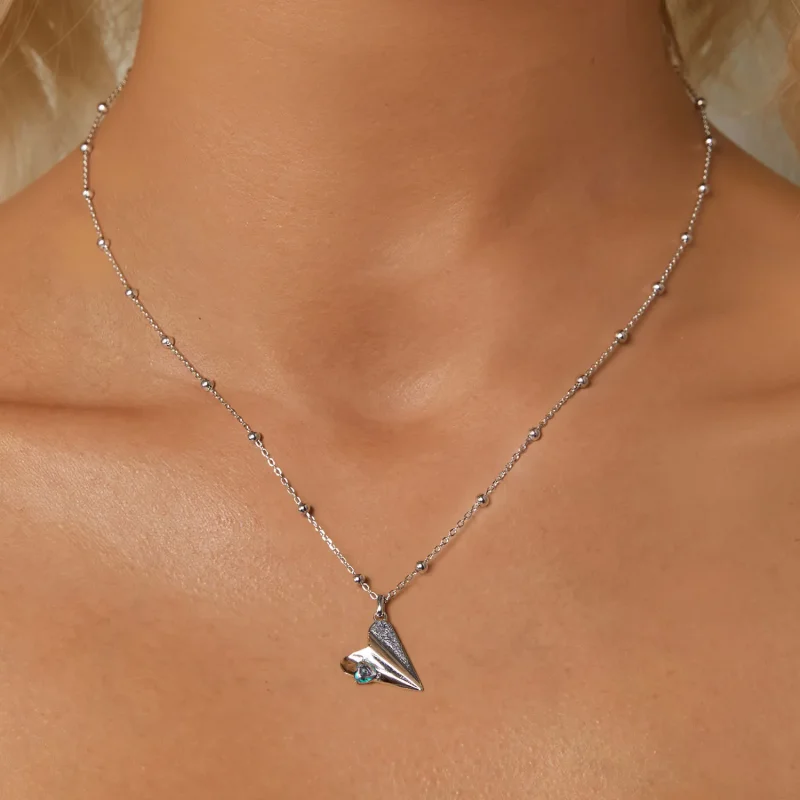 (slika za) Črna barvna ogrlica v stilu letala PANDORA - SCN516 - Ogled 5