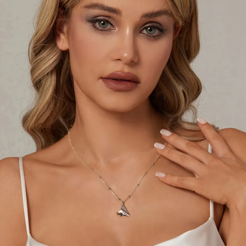 (slika za) Črna barvna ogrlica v stilu letala PANDORA - SCN516 - Ogled 6