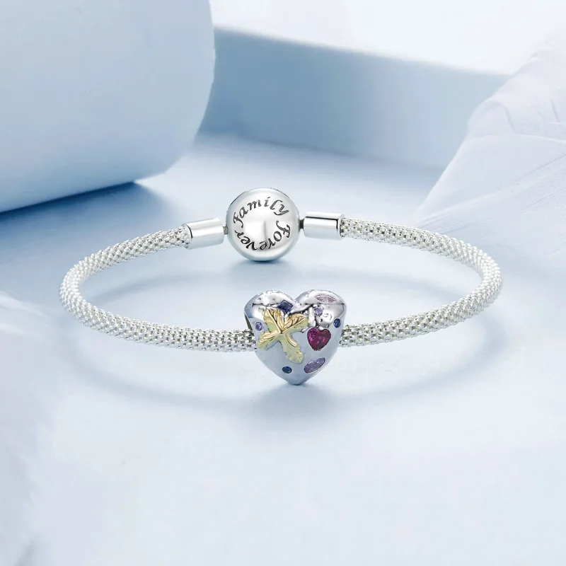 (slika za) Starodobni obesek s srcem v stilu PANDORA - BSC1006 - Ogled 5