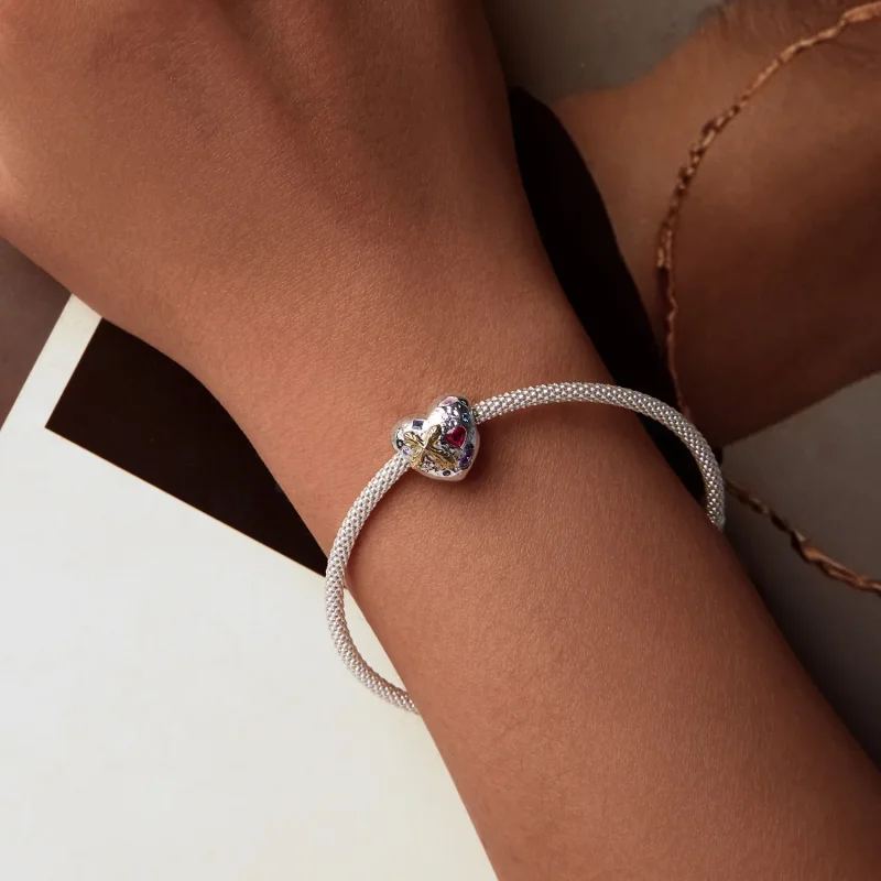 (slika za) Starodobni obesek s srcem v stilu PANDORA - BSC1006 - Ogled 6