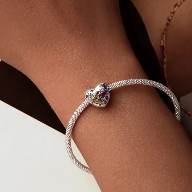 (slika za) Starodobni obesek s srcem v stilu PANDORA - BSC1006 - Ogled 7