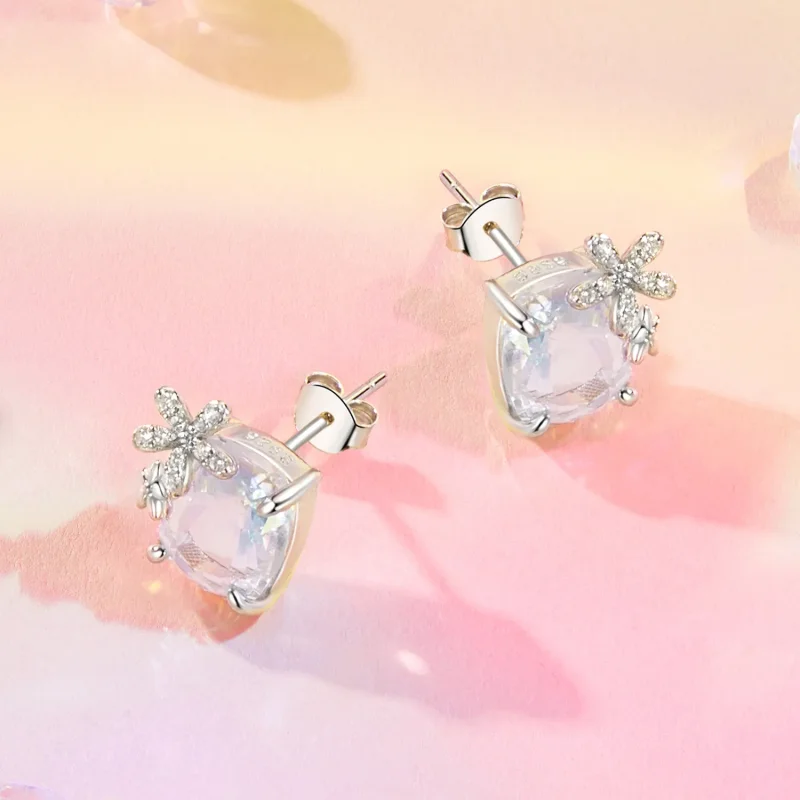 (slika za) Uhani iz glavnega kamna v stilu PANDORA Fantasy Flower - SCE1724 - Ogled 3