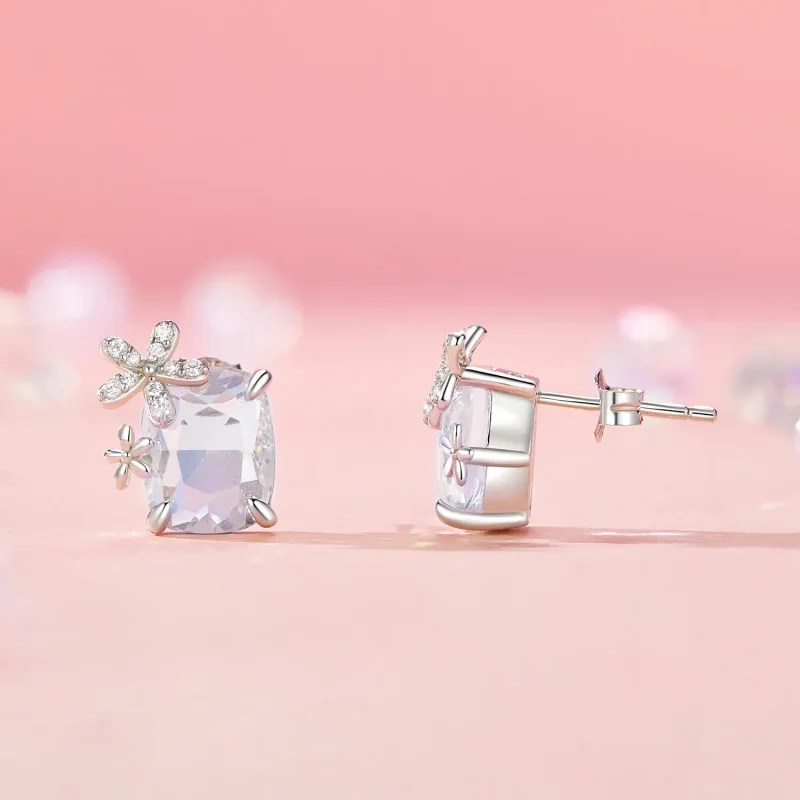 (slika za) Uhani iz glavnega kamna v stilu PANDORA Fantasy Flower - SCE1724 - Ogled 4