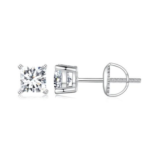 (slika za) Uhani PANDORA Style Princess Moissanite (dva certifikata) - MSE047-L