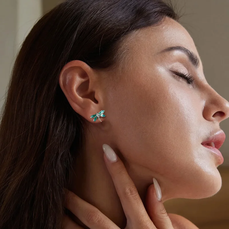 (slika za) Uhani s kačjimi pastirji v slogu PANDORA - BSE988 - Ogled 7