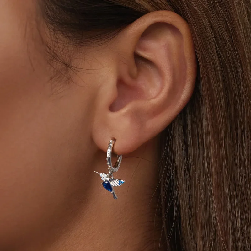 (slika za) Uhani s kolibriji v slogu PANDORA - BSE985 - Ogled 5