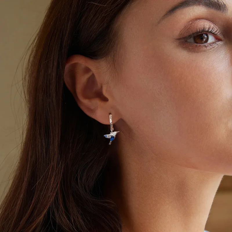 (slika za) Uhani s kolibriji v slogu PANDORA - BSE985 - Ogled 7