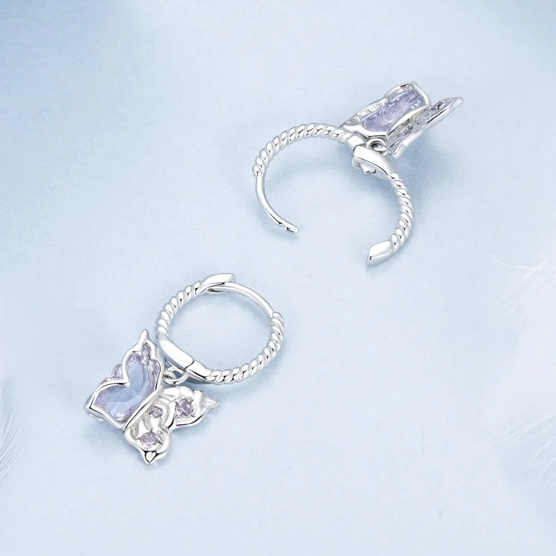 (slika za) Uhani z metulji v stilu PANDORA - BSE986 - Ogled 4