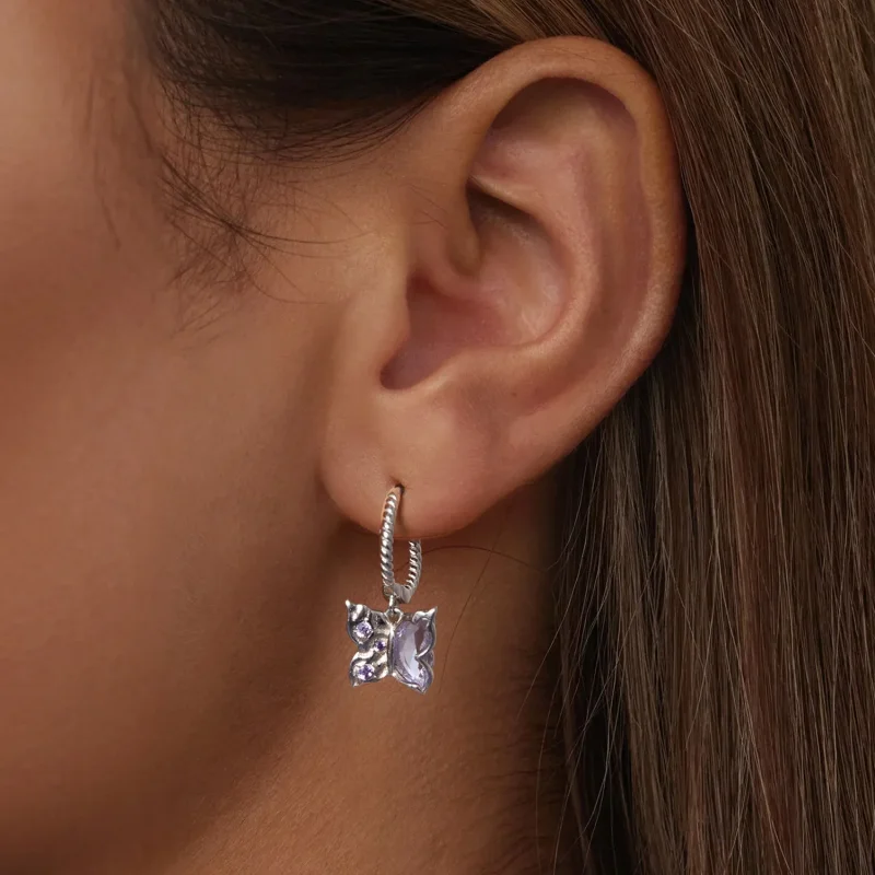 (slika za) Uhani z metulji v stilu PANDORA - BSE986 - Ogled 5