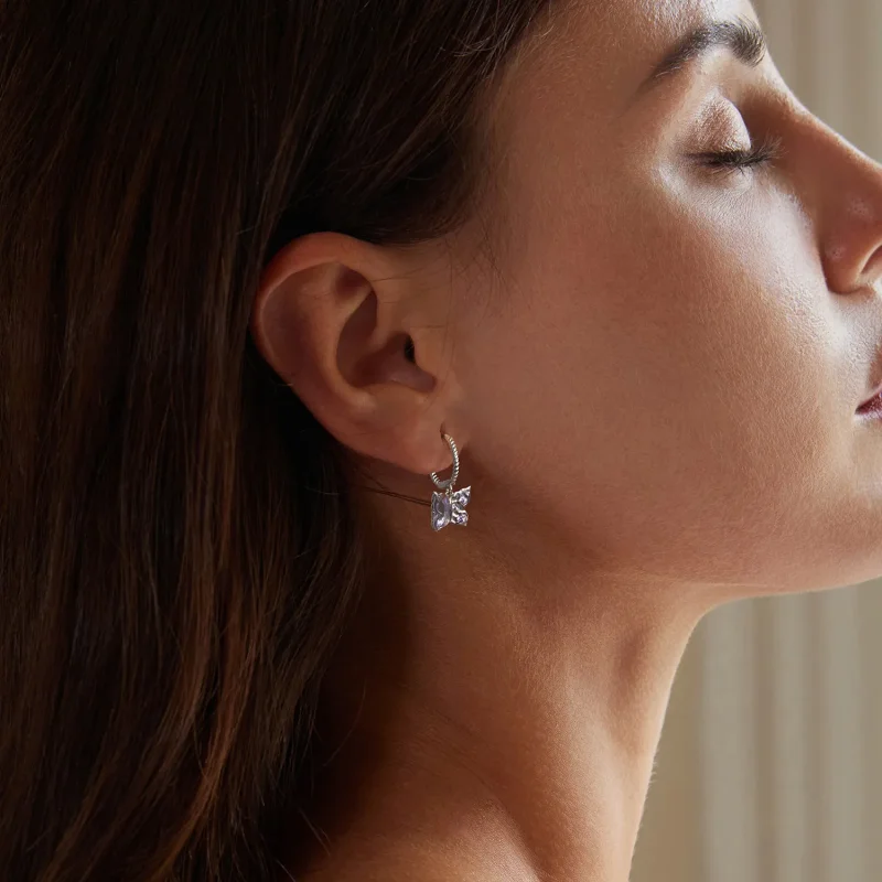 (slika za) Uhani z metulji v stilu PANDORA - BSE986 - Ogled 7