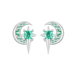 Uhani zvezda in luna v stilu PANDORA - BSE972