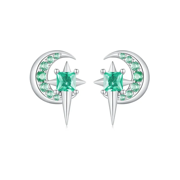 Uhani zvezda in luna v stilu PANDORA - BSE972