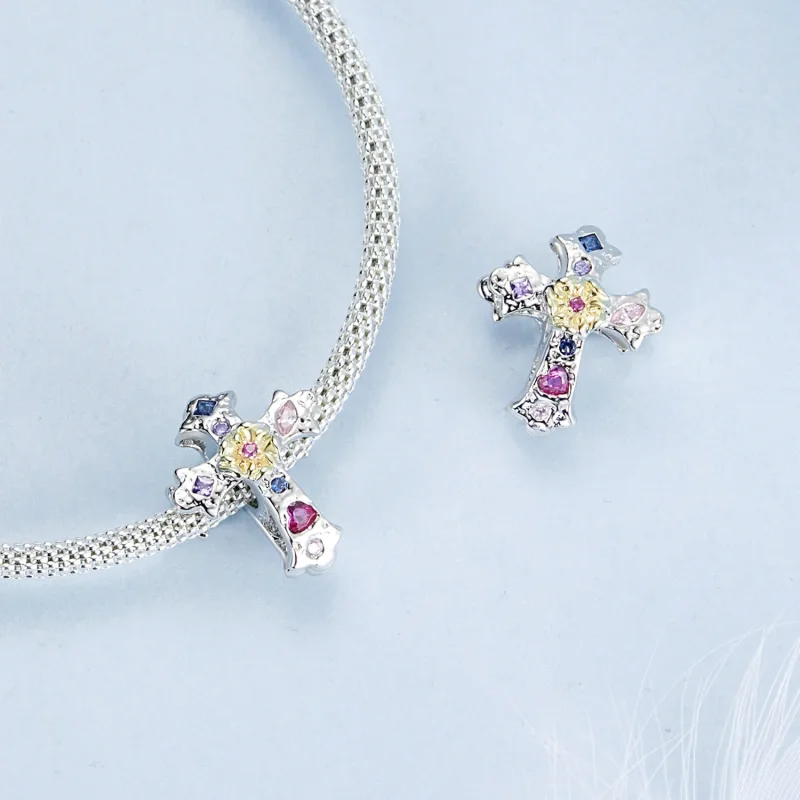 (slika za) Vintage križ v stilu PANDORA - BSC1005 - Ogled 4