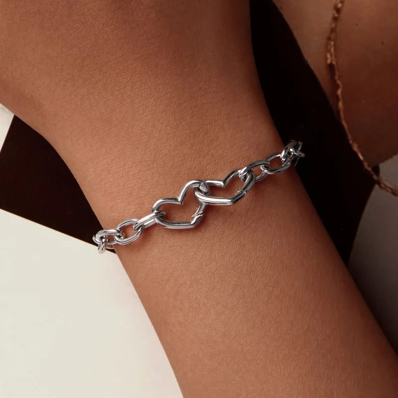 (slika za) Zapestnica z dvojnim srcem v stilu PANDORA - BSB172 - Ogled 7