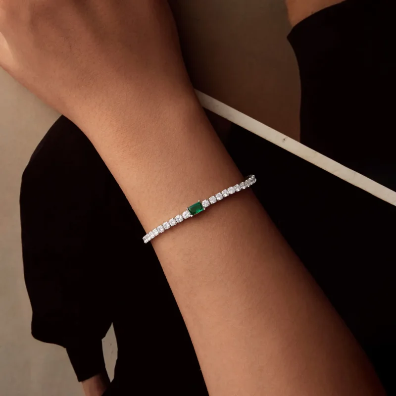 (slika za) Elegantna smaragdna zapestnica v stilu PANDORA - BSB179 - Ogled 4