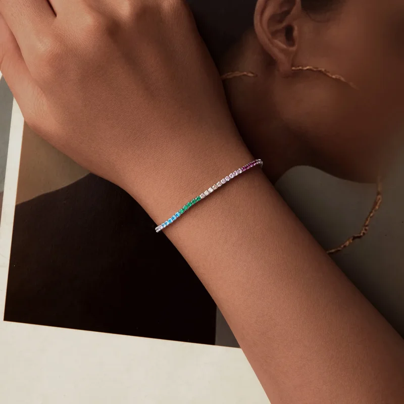 (slika za) Mavrična zapestnica v stilu PANDORA - SCB277 - Ogled 4