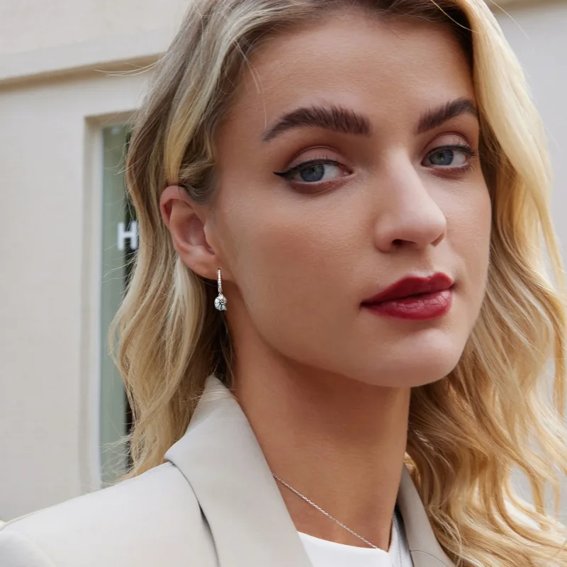 (slika za) Modri uhani s školjkami v stilu PANDORA - BSE1012 - Ogled 7