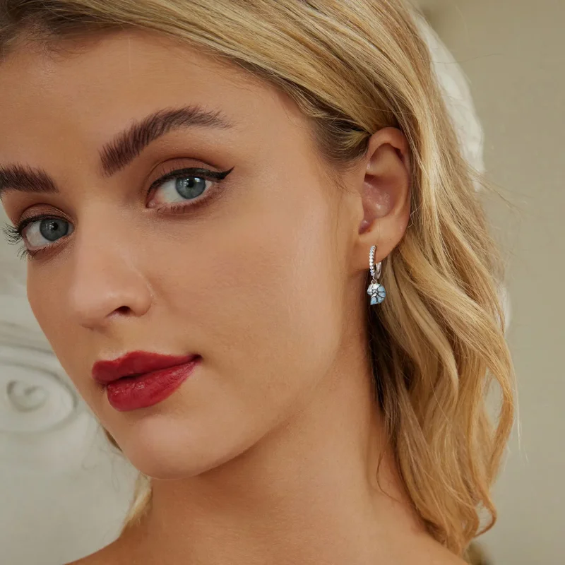 (slika za) Modri uhani s školjkami v stilu PANDORA - BSE1012 - Ogled 8