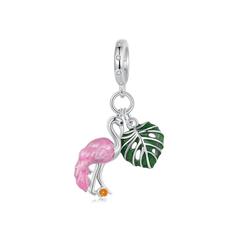 (slika za) Obesek PANDORA Style Flamingo Tortoise Leaf - SCC2830 - Slika izdelka