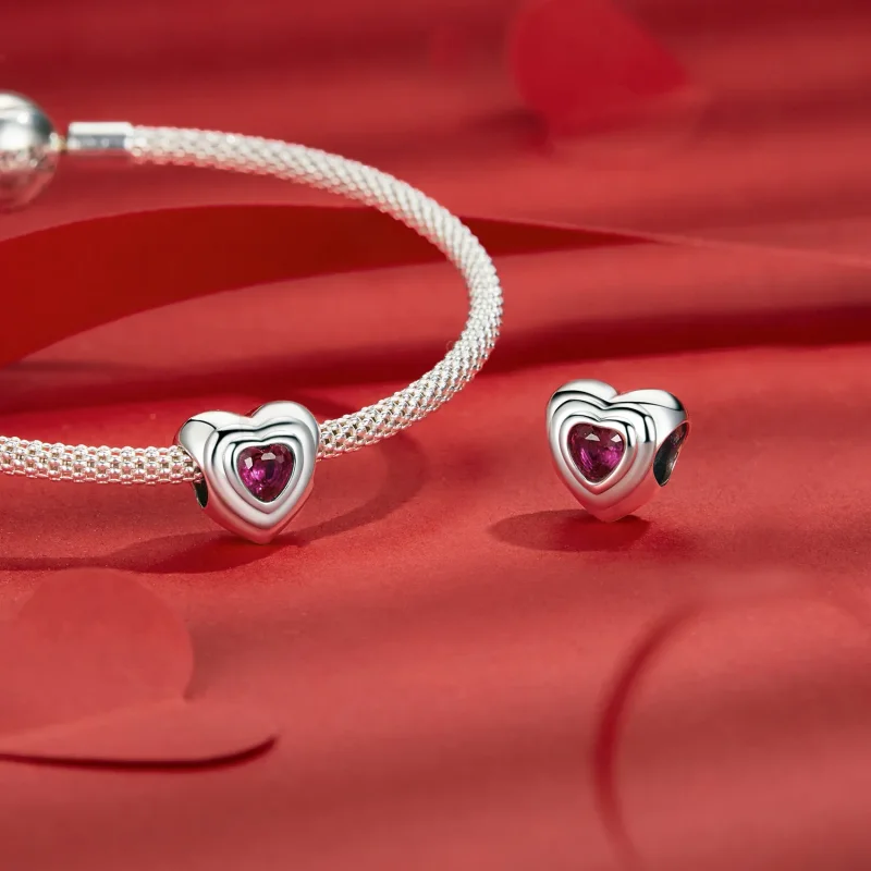 (slika za) Obesek PANDORA Style Love Heart Classic Halo - SCC2776 - Ogled 4