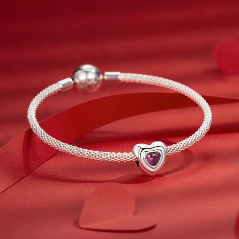 (slika za) Obesek PANDORA Style Love Heart Classic Halo - SCC2776 - Ogled 5