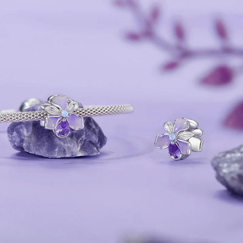 (slika za) Obesek PANDORA Style Romantic Iris - BSC1031 - Ogled 4