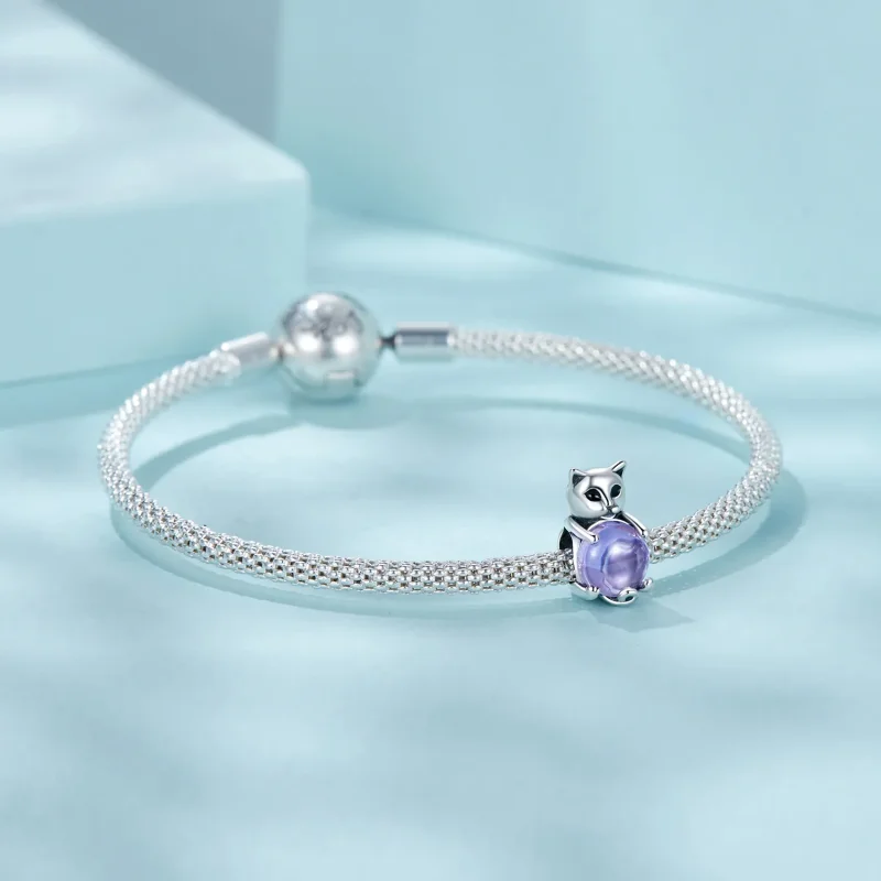 (slika za) Obesek s kamnom za srečo PANDORA Style Cat - SCC2796 - Ogled 5