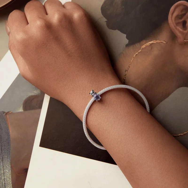 (slika za) Obesek s kamnom za srečo PANDORA Style Cat - SCC2796 - Ogled 6